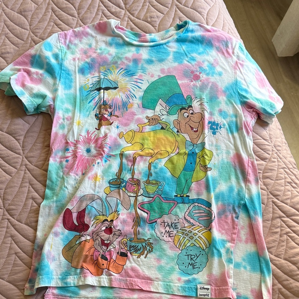 Disney Mad Hatter Tie-Dye Tee - Pink, Blue, Yellow